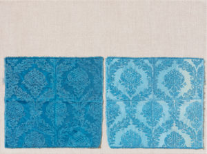 Blue Jacquard Both sides 2020 2021 Oil on linen 40 x 50 cm