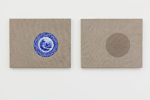 Linda mccue 32 Geneva II a b diptych Oil watercolour on linen 40 x 50 cm