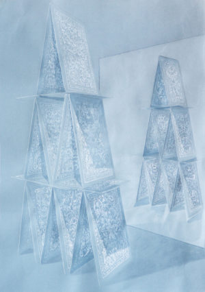 Linda mccue The Pattern 5 2014 Bleistift Aquarell Pastell auf Papier 51 x 36 cm